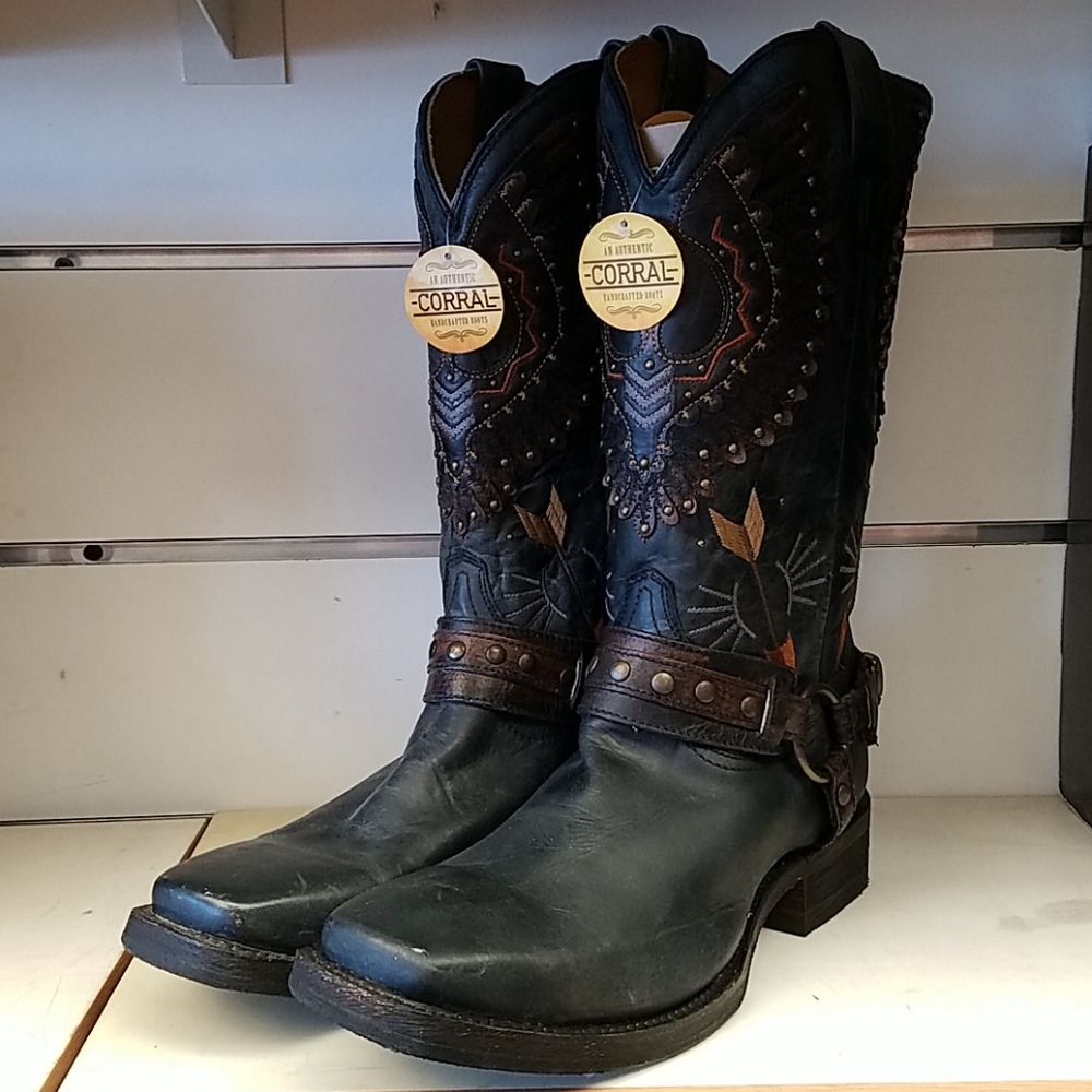 New Men's Corral Black Eagle  A3614 biker boot - Picture 5 of 8